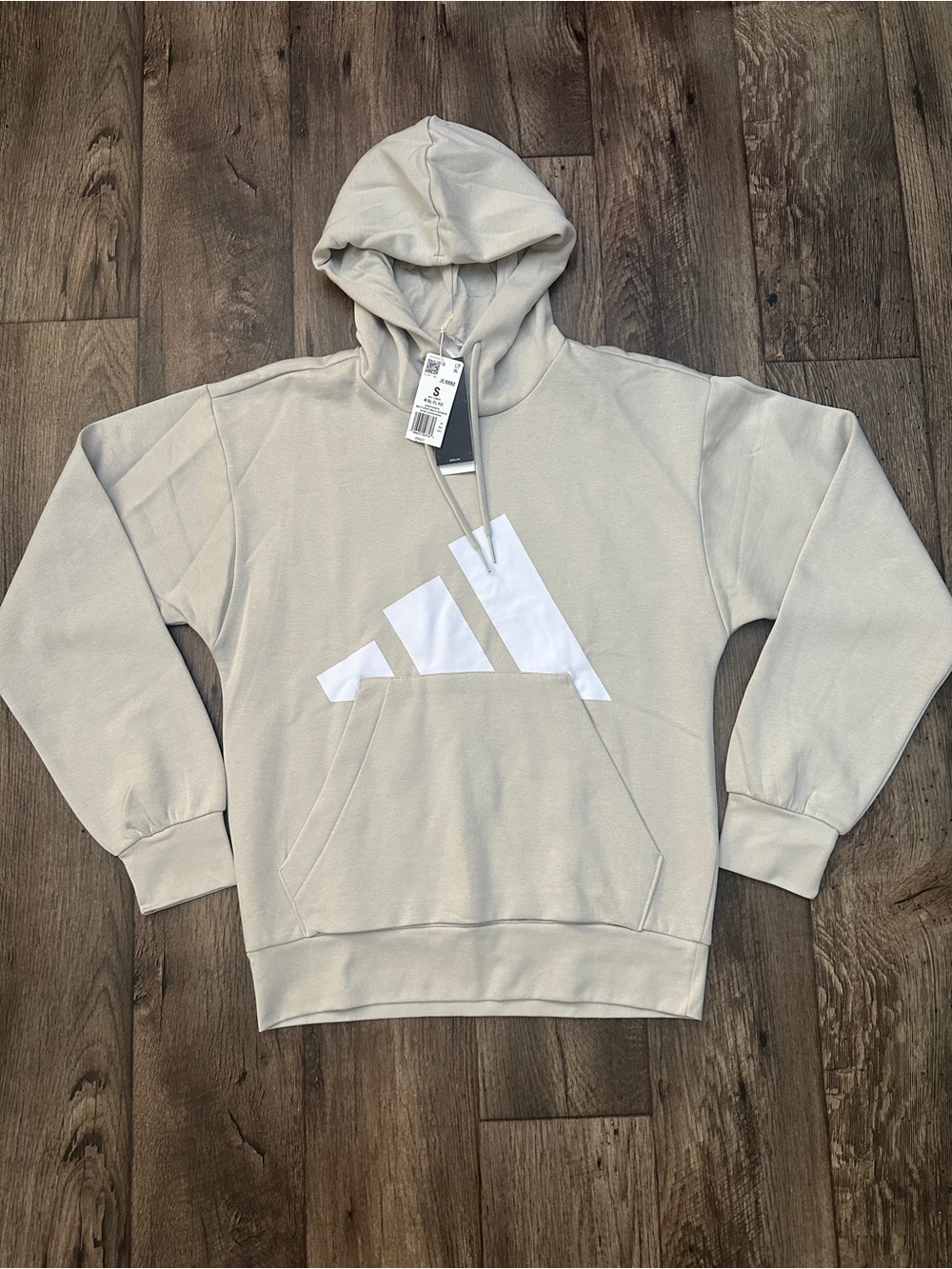 Adidas Hoodie Multi Sport Hooded Sweatshirt Work Out Men’s Size S Tan White